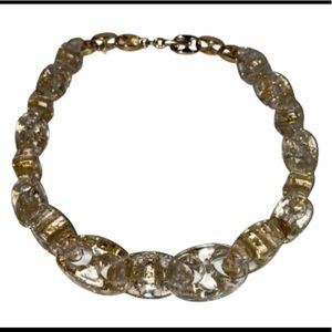 Gold Flake Lucite Necklace